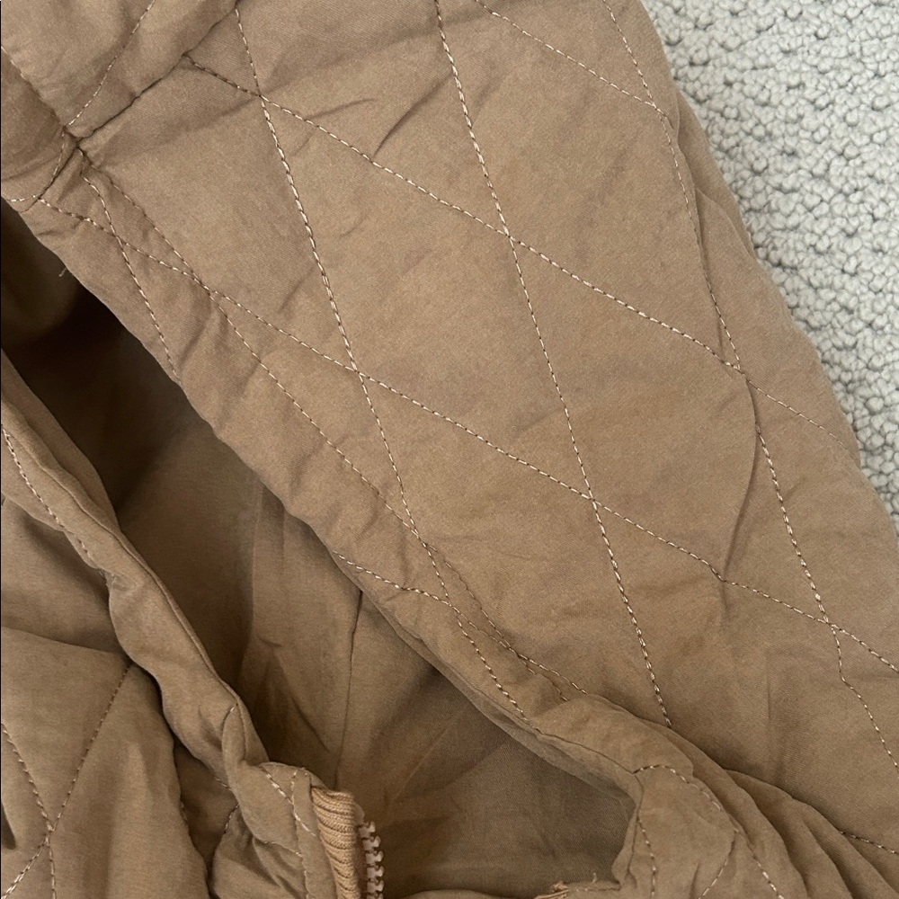 Quilted Tan Hooded Vest - Picture 3 of 8